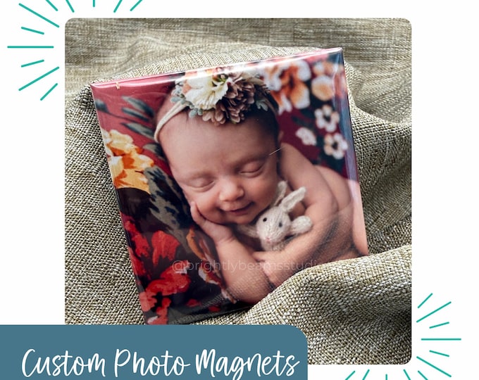 Custom Photo Magnets – Personalized 2x2 Fridge Magnets from Your Photos | Family Keepsake Gift, Wedding Favor, Baby Announcement, Home Decor