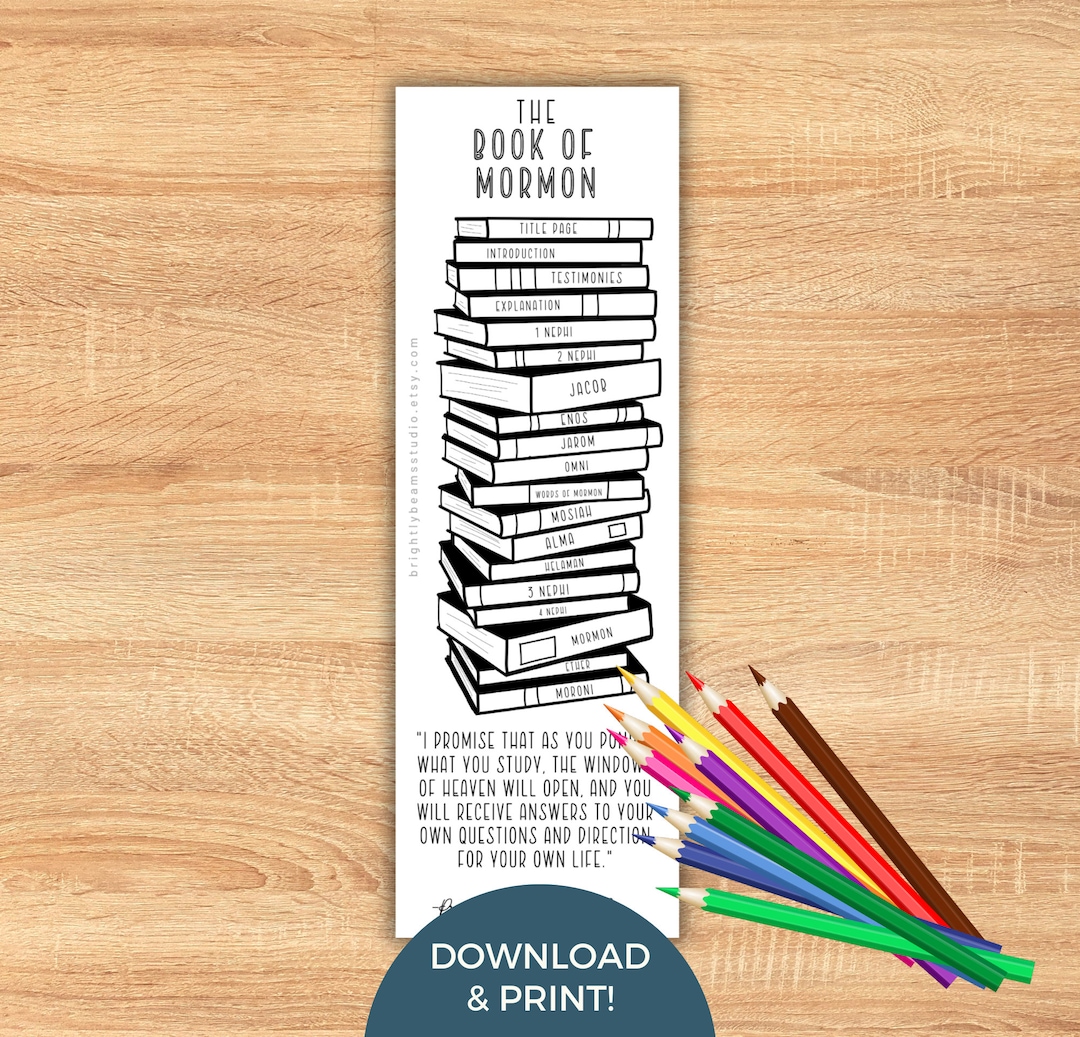 Book of Mormon Bookmark Reading Chart | Come Follow Me 2024 | Printable ...