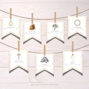Ostern Adventsbanner mit Schriftstudienkarten | Karwoche Aktivität