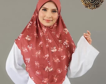 Instant Hijab Malaysian Style | Floral Modest Muslimah Scarf, Comfortable Wear
