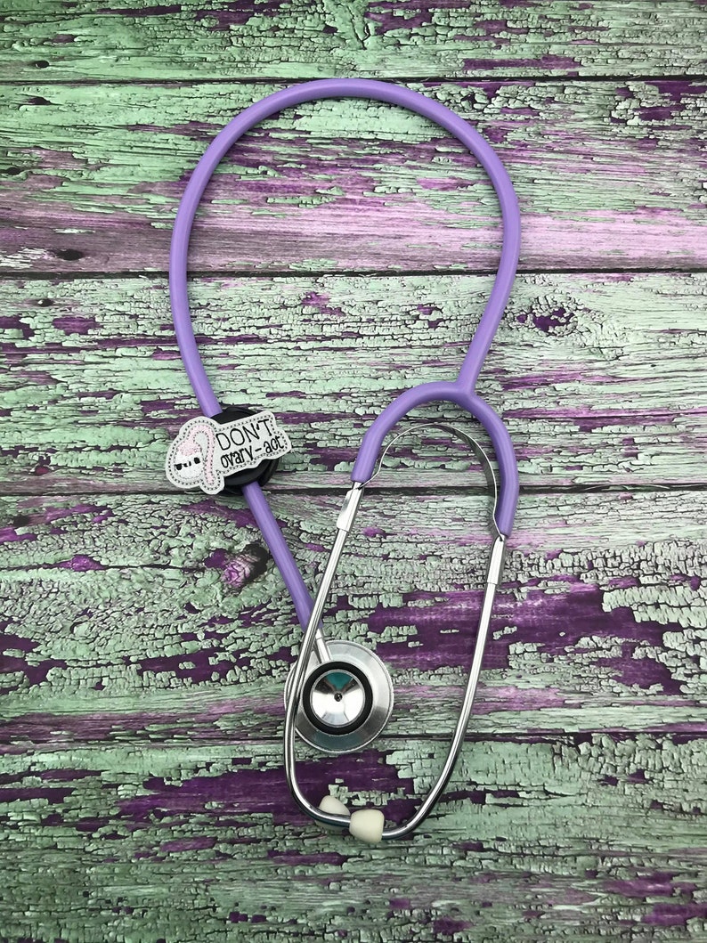Retractable Badge Nurse ID Badge Reel Don/'t Ovary-Act Stethoscope ID Tag Paper Clip Lanyard Planner Clip Don/'t Over React