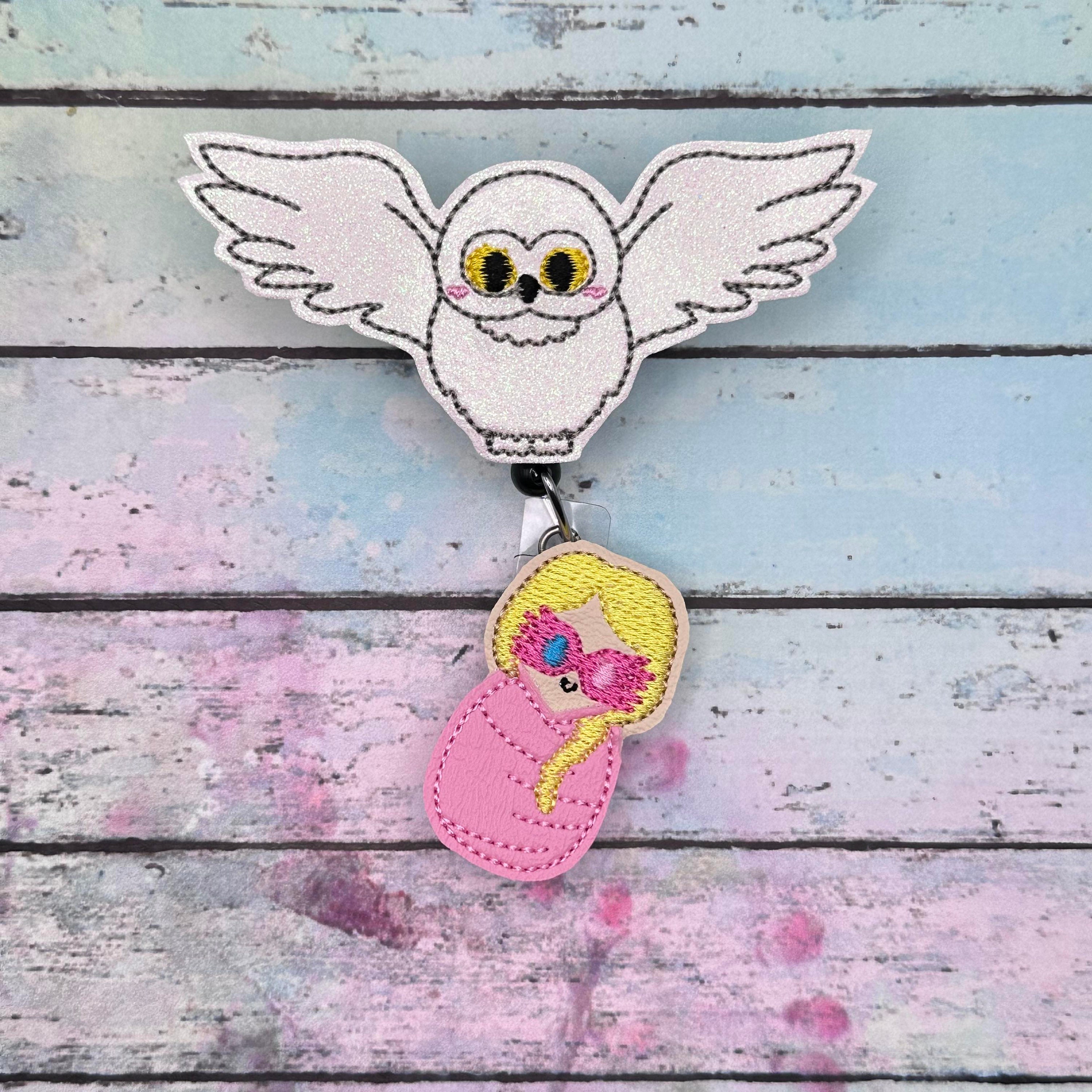 Wizard Owl Stork Delivery Badge Reel OB L&D Labor and Delivery