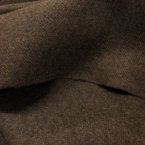 Waxed Herringbone Tweed Wool, Woven Apparel Fabric, By The Full Yard