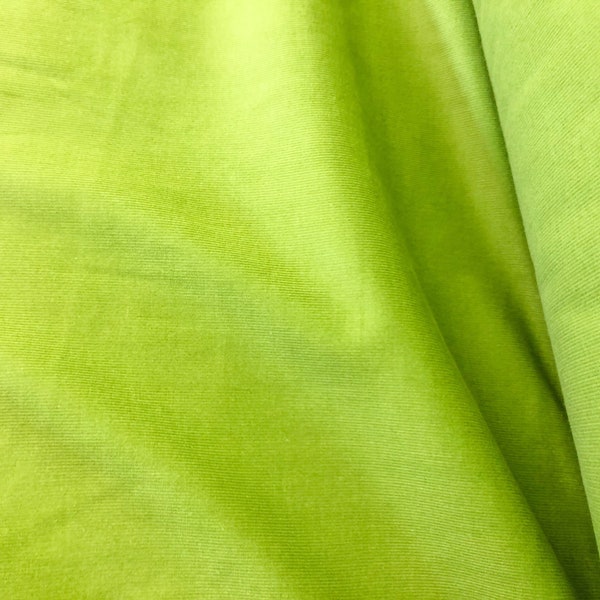Lime Green 21 Wale Corduroy Fabric, Featherwale, By Robert Kaufman, By The Full Yard