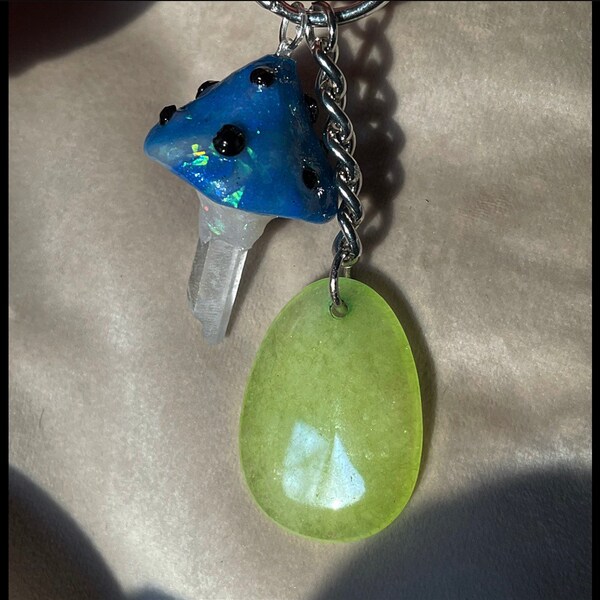Blueberry Mushroom Crystal Pendant
