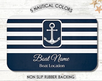 Boat Mat Custom, Boat Accessories, Boat Gifts, Boat Owner Gift, Boater, Yacht, Sailboat, Sailing, Boat Decor, Nautical Decor, Welcome Aboard