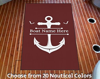 Boat Name Mat Large, Boat Accessories, Boat Gifts Personalized, Nautical Gifts, Nautical Area Rug, Welcome Mat, Sailing Gifts, Yacht Gifts