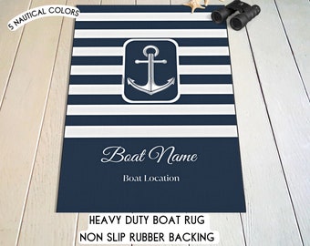 Boat Mat Large, Boat Accessories, Boat Name Rug, Boat Gift Personalized, Boat Owner Gift, Boater Gift, Nautical Gift, Sailing, Boat Decor
