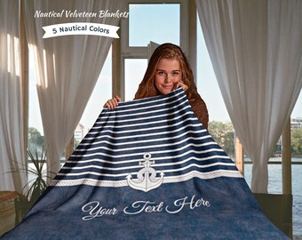 Boat Blanket, Boat Name Bedding, Boat Accessories Personalized, Boating Gift, Boat Owner Gift, Boater Gift, Yacht, Sailing, Nautical Bedding