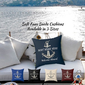 Personalized Boat Cushion, Boat Pillow, Custom Boat Gifts Ideas, Boat Accessories Personalized, Boat Owner Gifts, Nautical Gifts, Boat Decor