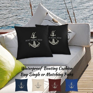 Waterproof Boat Cushion, Personalized Boat Pillow, Boat Gifts Ideas, Boat Accessories, Boat Owner Gifts, Boat Decor, Boater, Yacht, Sailboat