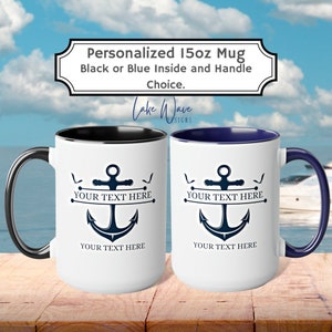Personalized Boat Name Mug, Boat Captain Gift, Personalized Boat Gift, Boat Owner Gift, Boater Gift, Boat Accessories, Sailor Gift, Nautical