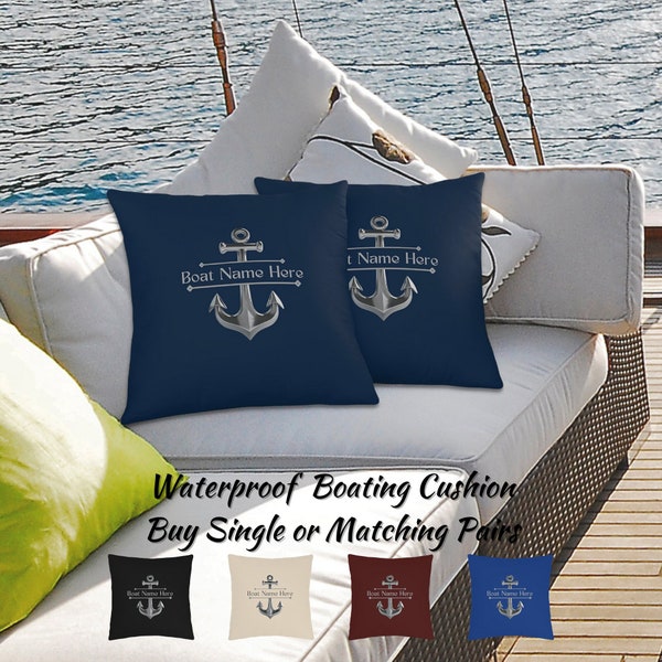 Waterproof Boat Cushion, Personalized Boat Pillow, Boat Gifts Ideas, Boat Accessories, Boat Owner Gift, Boat Decor, Boater, Yacht, Sailboat