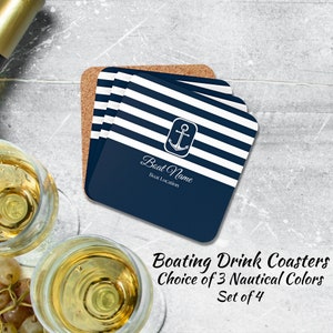 Personalized Boat Gifts Ideas, Boat Coaster Set, Boat Accessories, Welcome Aboard, Boat Decor, Boat Owner, Boater, Yacht Gift, Nautical Gift