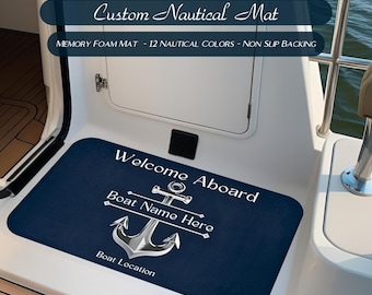 Personalized Boat Welcome Mat, Boat Gifts, Boat Owner Gifts, Custom Boat Mat, Welcome Aboard Mat, Boat Name Mat, Boat Accessories, Yacht Mat