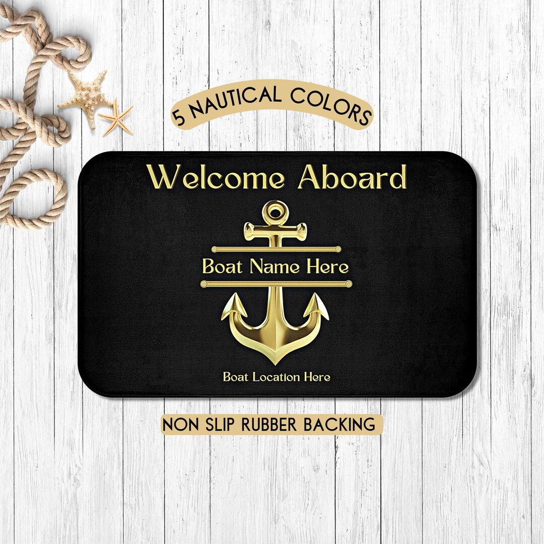 Personalized Boat Aboard Mat, Personalized Boat Gifts, Boat Accessories, Boat Owner