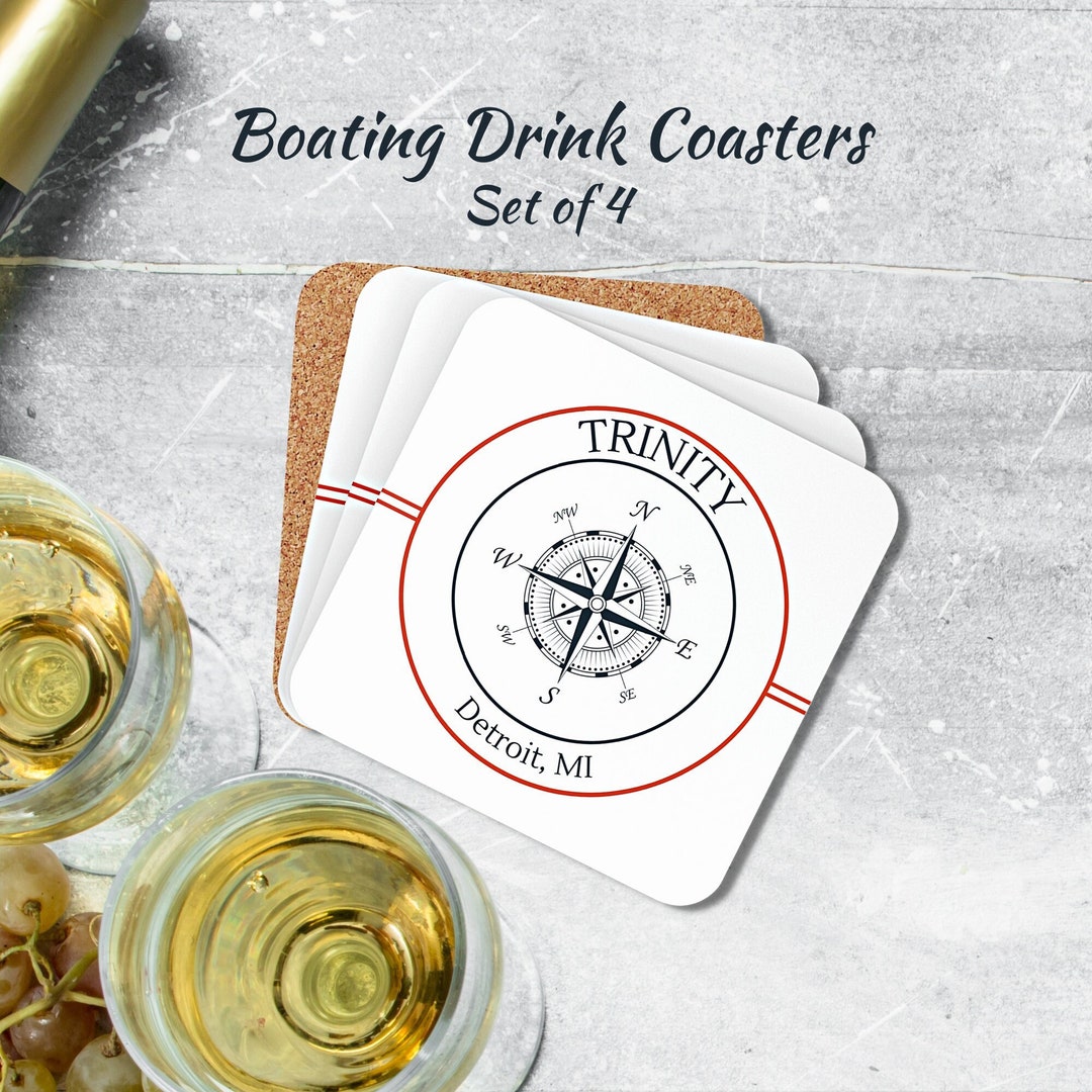 Personalized Boat Gifts Ideas, Boat Coaster Set, Boat Accessories