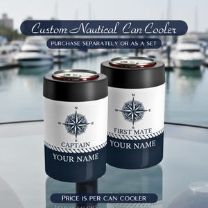 Idée cadeau bateau personnalisée, cadeau capitaine de bateau, glacière de canette de bateau, accessoires de bateau, cadeau nautique pour homme, cadeau yacht, voile, cadeau pêche image 1