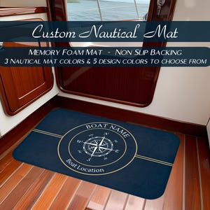 Boat Name Mat, Personalized Boat Gifts, Boat Rug, Custom Boat Gifts, Boat Owner Gifts, Boat Name Gift, Boat Accessories, Yacht, Nautical Mat