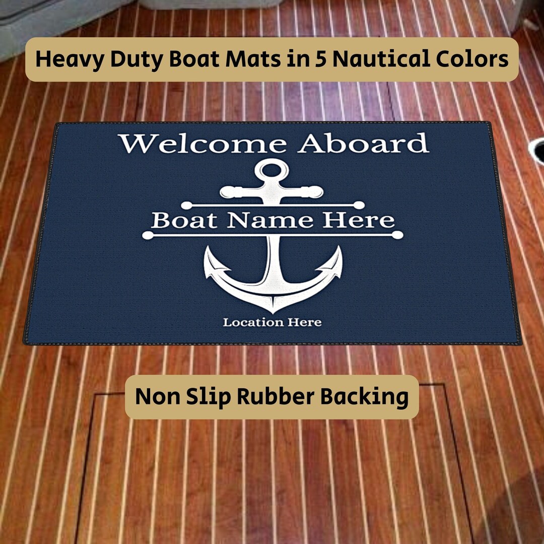 Custom Boat Mat Boat Accessories Boat Gifts Nautical Gifts Etsy