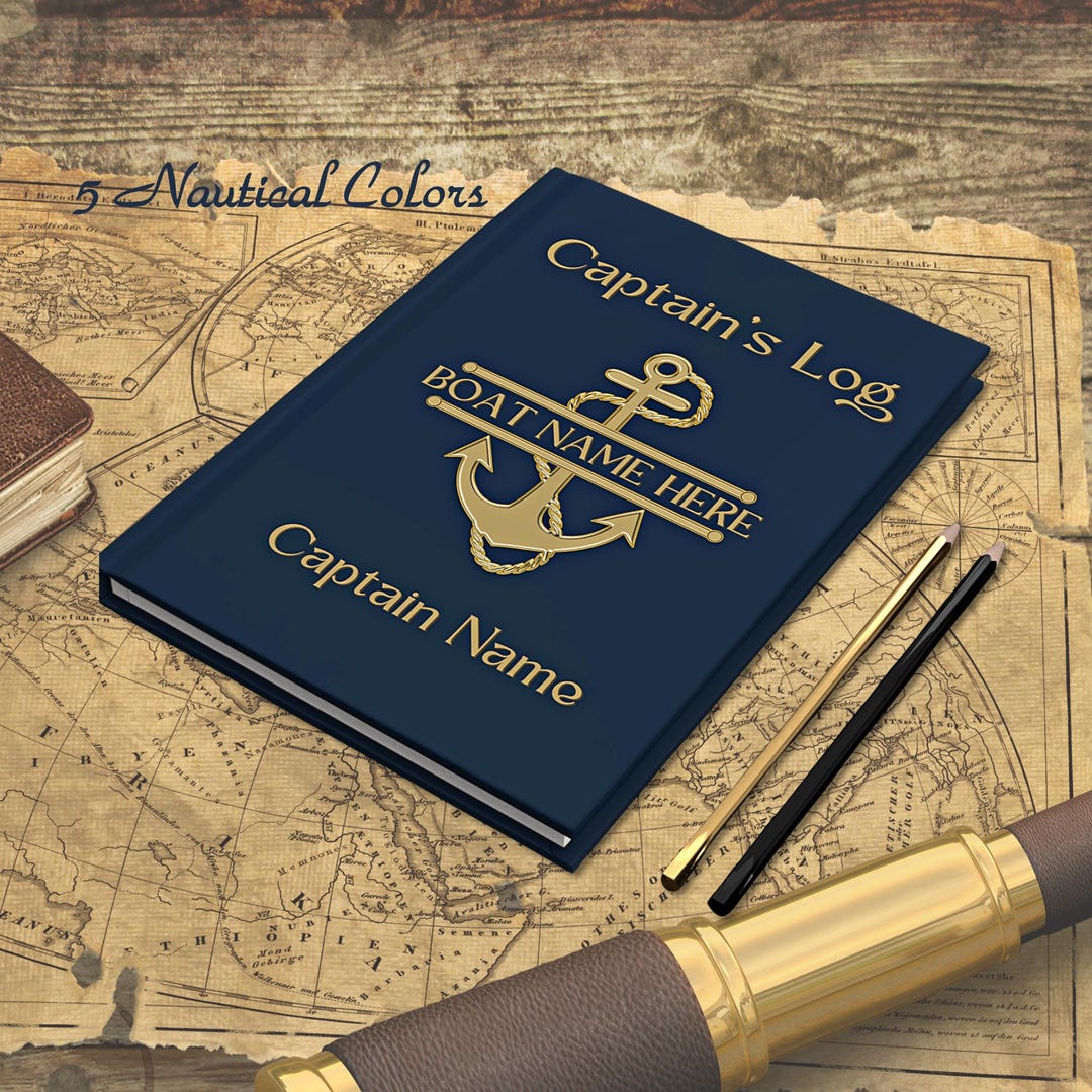 Captain Journal Boat Journal, Personalized Boat Captain Gifts, Boat Log Book, Boat ...