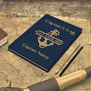 Boat Journal, Personalized Boat Captain Gifts, Boat Log Book, Boat Gifts, Boat Owner Gifts, Boat Accessories, Yacht Gift, Boating Gift Ideas