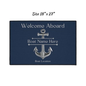 Boat Name Mat Personalized, Custom Boat Gift Ideas, Boat Accessories, Welcome Aboard, Boating Gifts, Nautical Mat, Yacht Gifts, Sailing Gift image 5