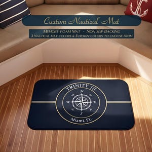 Personalized Boat Name Mat, Boat Gifts, Boat Accessories, Boat Rug, Custom Sailing Gift, Boat Owner Gift, Boat Name Gift,Yacht, Nautical Mat
