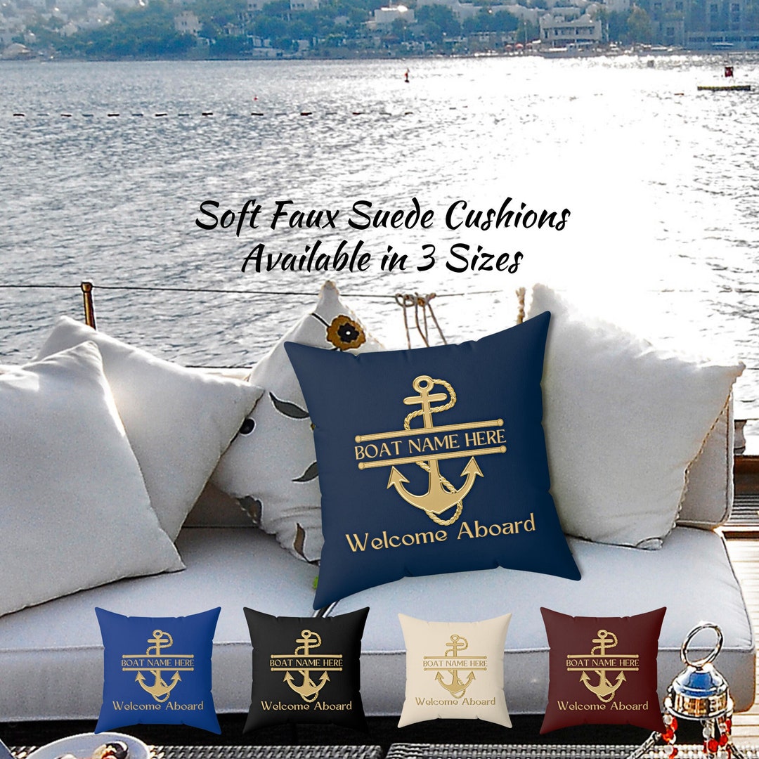 Custom Boat Gifts, Boat Cushion, Boat Pillow, Boat Accessories Personalized, Nautical Gift