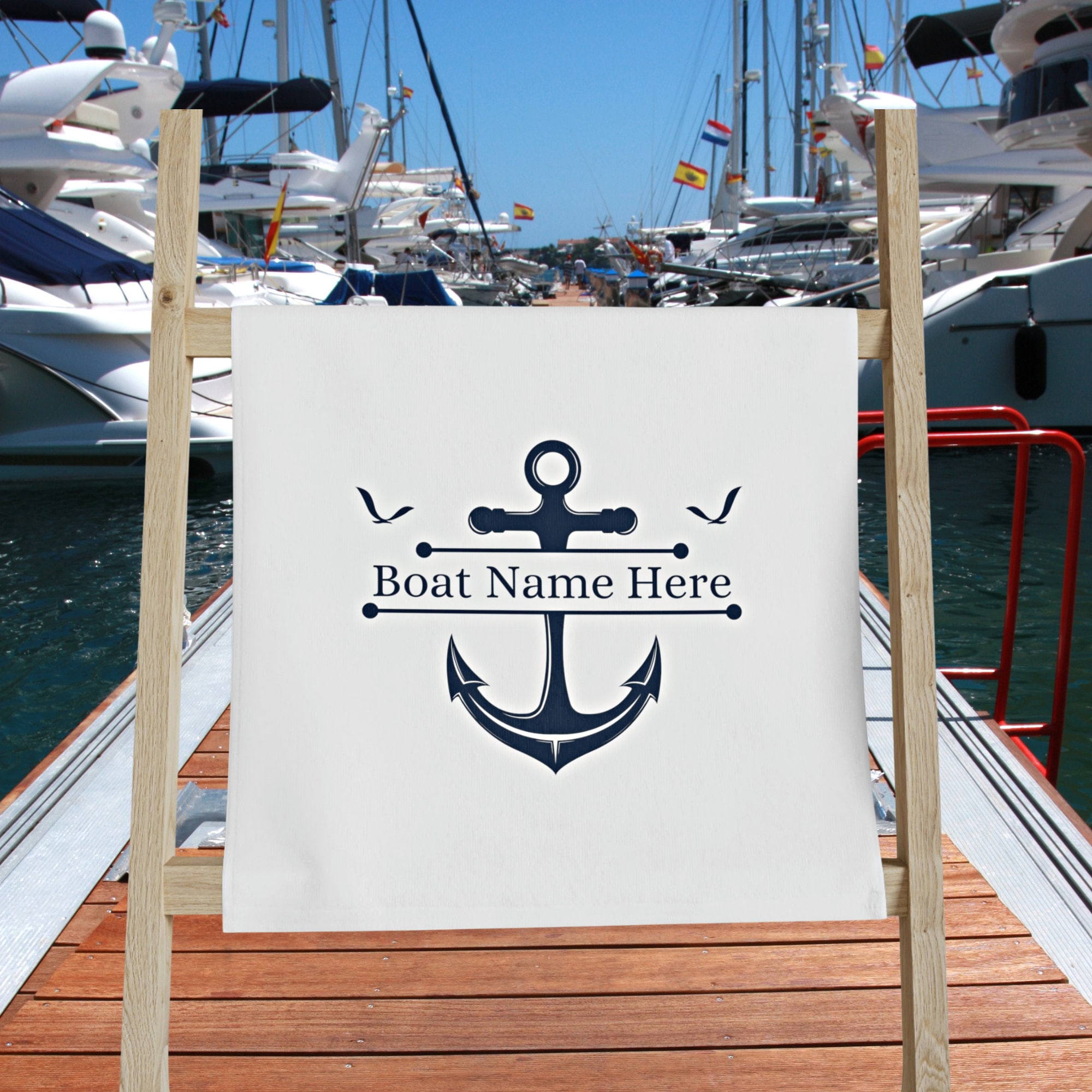 Boat Hand Towels, Personalized Boat Gifts, Boat Accessories, Nautical Hand Towel, Boat Decor, Boater, Boat Owner Gifts, Yacht Decor, Sailing