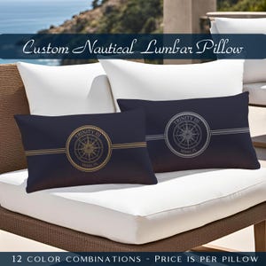 Boat Lumbar Pillow, Personalized Boat Gifts, Boat Cushion, Boat Bedding, Boat Owner Gift, Yacht Bedding, Boat Decor, Boat Accessories, Yacht