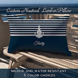 Boat Lumbar Pillow, Personalized Boat Gifts Ideas, Boat Owner, Nautical Pillow, Nautical Decor, Boat Cushions, Boat Accessories, Boat Decor