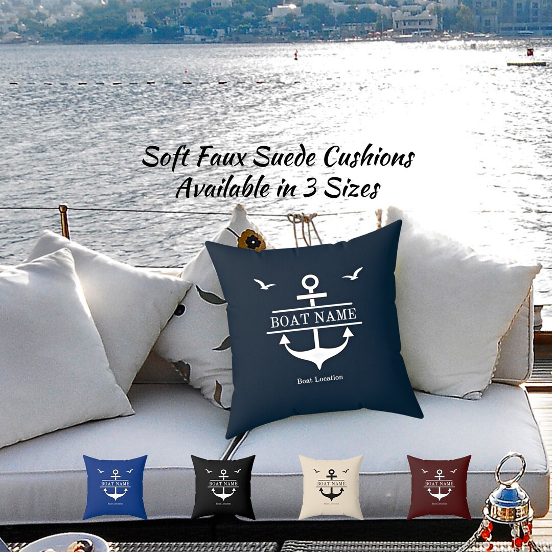 Personalized Nautical Boat Cushion, Custom Boat Gifts, Boat Accessories
