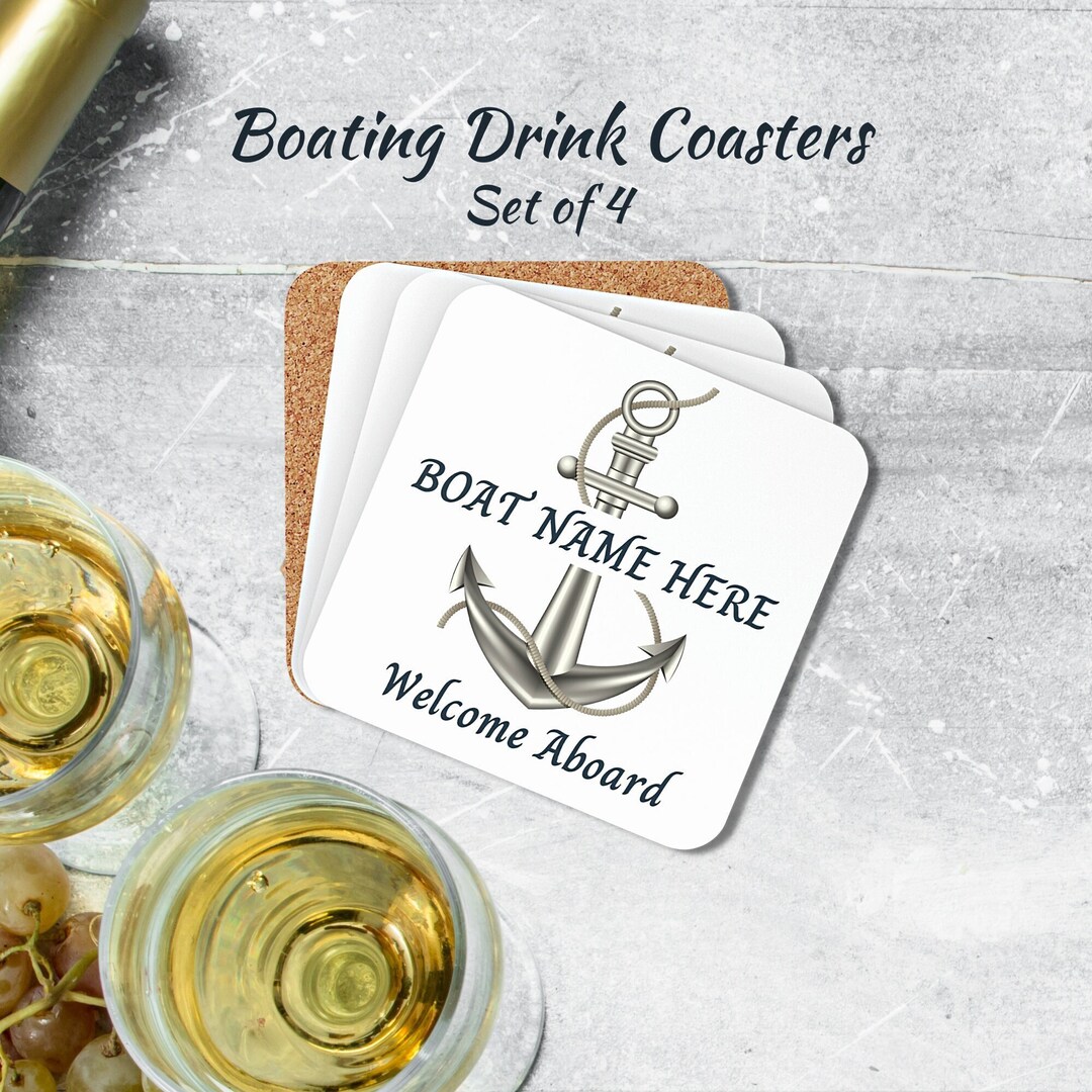 Personalized Boat Gifts Ideas, Boat Coaster Set, Boat Accessories