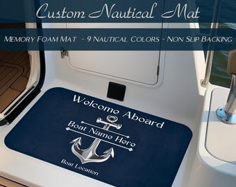Personalized Boat Welcome Mat, Boat Gifts, Boat Owner Gifts, Custom Boat Mat, Welcome Aboard Mat, Boat Name Mat, Boat Accessories, Yacht Mat
