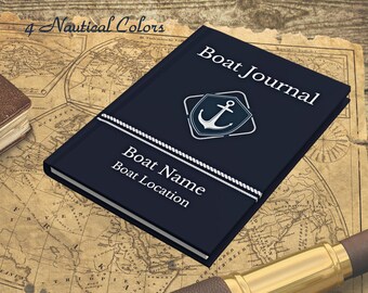 Personalized Boat Journal, Boat Accessories, Boat Gifts, Custom Boat Captain Gifts, Boat Log Book, Boat Owner Gifts, Boating Gift Ideas