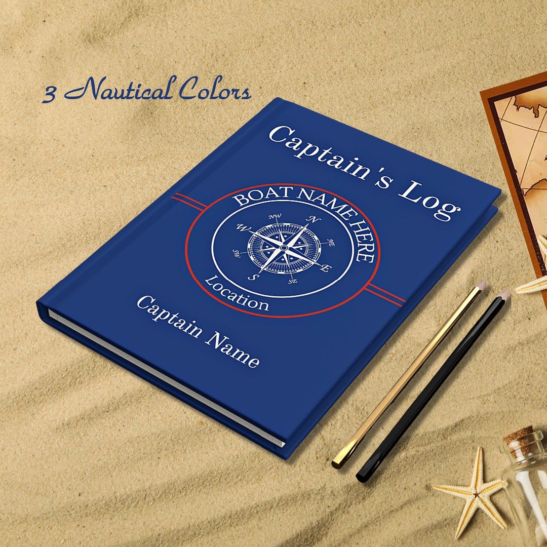 Captain Journal Boat Journal, Personalized Boat Captain Gifts, Boat Log Book, Boat ...
