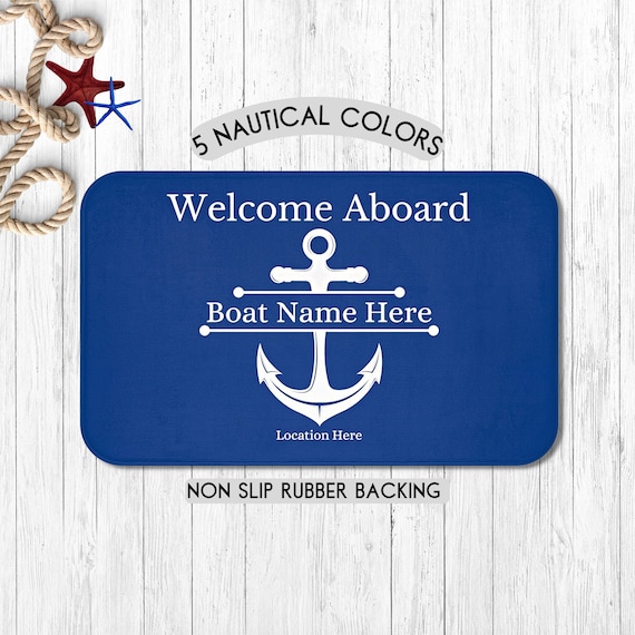 Custom Welcome Boat Mat, Personalized Boat Gifts, Boating Accessories,  Nautical Mat Gift, Sailing Gift, Boat Owner Gift, Boaters, Yacht Gift -   Ireland