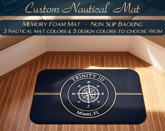 Personalized Boat Name Mat, Boat Gifts, Boat Accessories, Boat Rug, Custom Sailing Gift, Boat Owner Gift, Boat Name Gift,Yacht, Nautical Mat