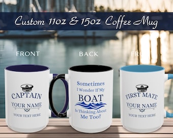 Personalized Nautical Boat Mug, Boat Gifts, Boat Accessories, Boat Family Gift, Boat Owner Gift, Boat Coffee Mug, Boat Captain, Boat Name