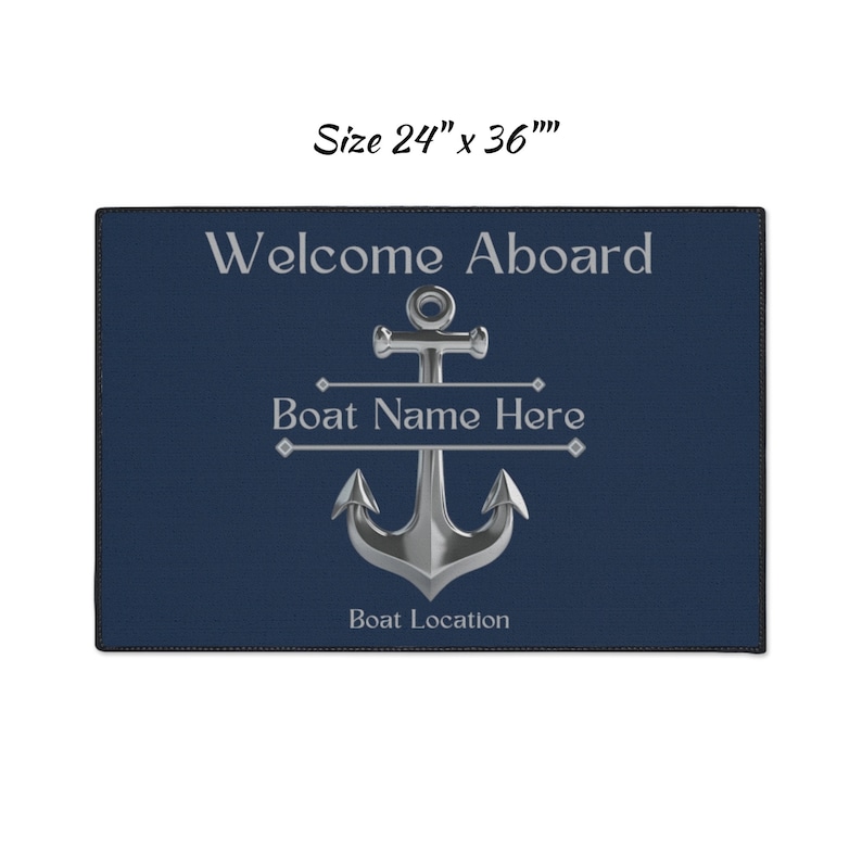 Boat Name Mat Personalized, Custom Boat Gift Ideas, Boat Accessories, Welcome Aboard, Boating Gifts, Nautical Mat, Yacht Gifts, Sailing Gift image 6