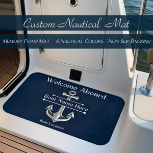 Personalized Boat Welcome Mat, Boat Gifts, Boat Owner Gifts, Custom Boat Mat, Welcome Aboard Mat, Boat Name Mat, Boat Accessories, Yacht Mat