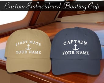 Personalized Embroidered Boat Cap, Boat Gifts, Boat Accessories, Boat Captain Hat, Boat Owner Gifts, Nautical Hat