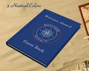 Boat Guest Book, Personalized Gift For Boat Owner, Boat Gifts, Welcome Aboard, Boat Owner Gifts Ideas, Boat Name Journal, Boat Accessories