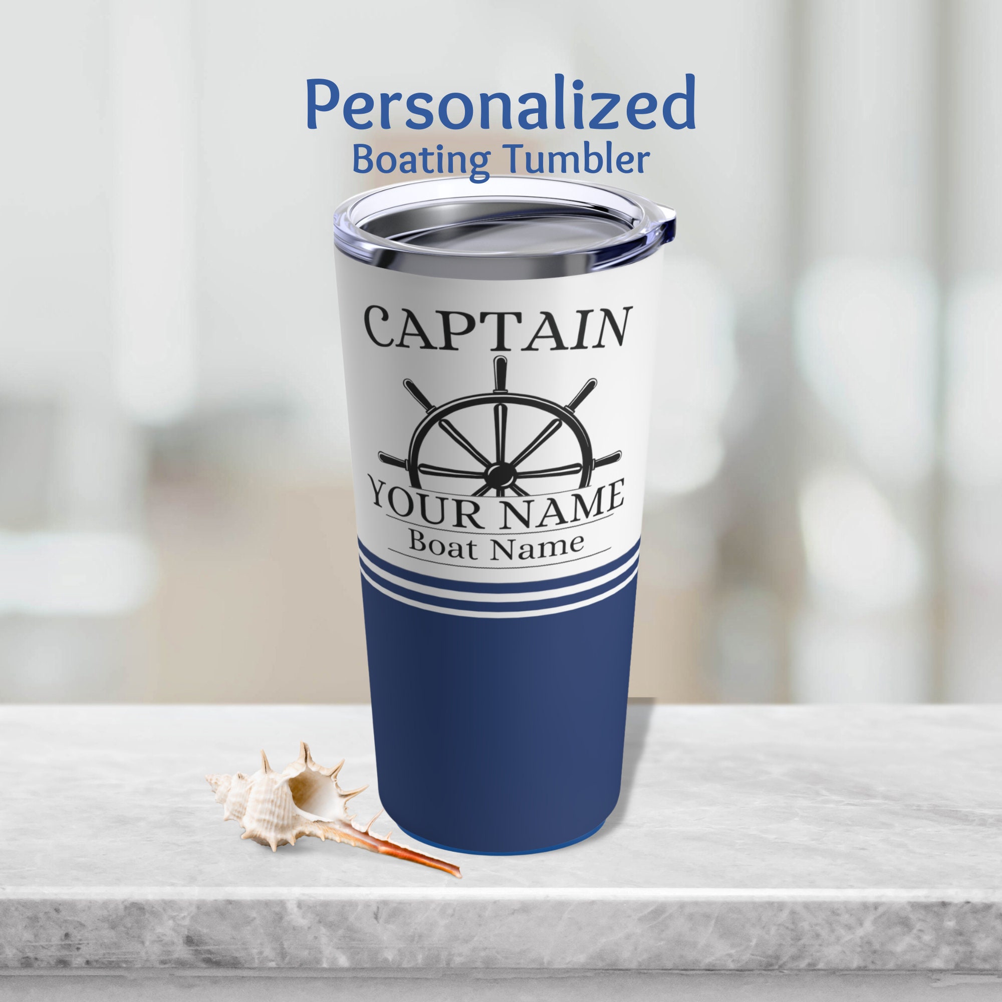 Personalized Captain and First Mate Gift, Custom Boat Tumbler Cup 30 Oz,  Lake Vacation Travel Mug, Lake Gift for Men, Women, Couple, Parents 