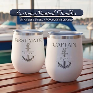Custom Boat Captain Gift, Nautical Boat Gifts Personalized, Boat Owner Gift Ideas, Boat Tumbler, Nautical Cup, Yacht Gifts, Boat Accessories