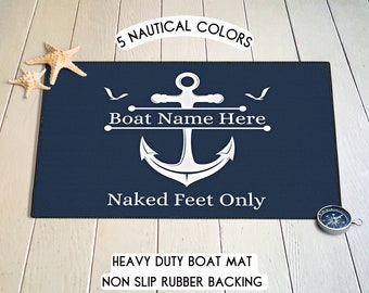 Custom Boat Mat, Boat Gifts Personalized, Boat Accessories, New Boat Owner Gift, Boating Gift, Yacht Gift, Sailing, Nautical, Welcome Aboard