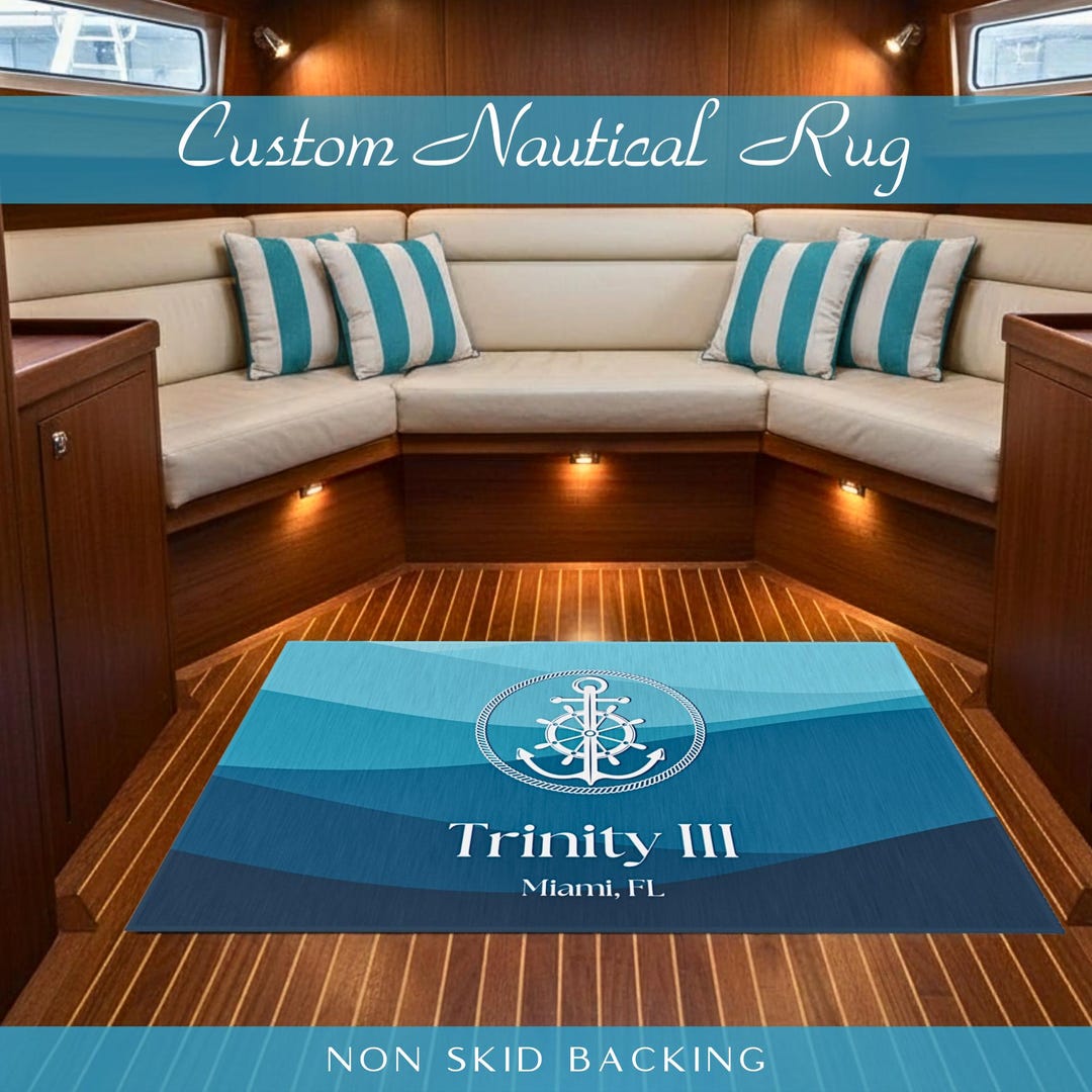 Personalized Boat Name Rug, Boat Accessories, Custom Boat Gifts ...