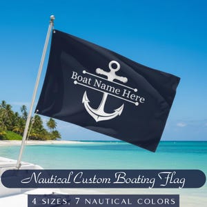 Personalized Boat Name Flag, Boat Accessories, Nautical Yacht Flag, Boat Gifts, Welcome Aboard Flag, Sailing Gift,  Yacht Flag
