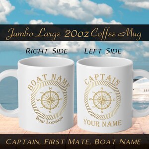 Boat Mug 20oz, Boat Gifts, Nautical Coffee Mug, Boat Captain Gift, Nautical Gift Favors, Boat Owner Gift, Boat Name, Boat Accessories, Yacht